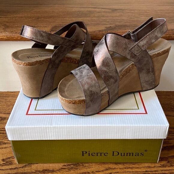 pierre Dumas Bronze Hester 5 Wedge - Size 10 - Picture 7 of 9